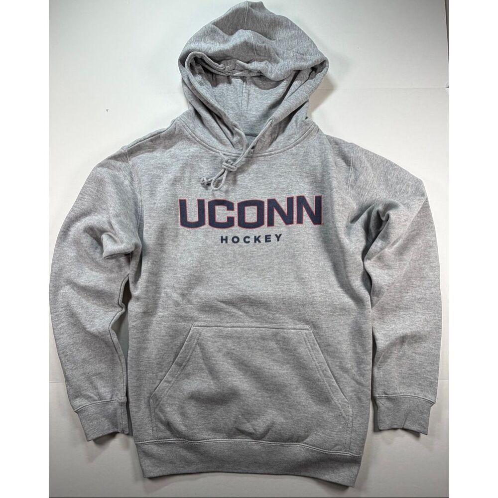 UConn Hockey Hoodie Size Medium Gray Fanatics NWT NCAA Pullover Sweatshirt